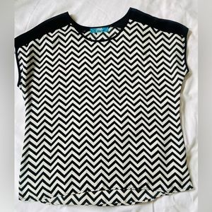 Black and White zig zag blouse